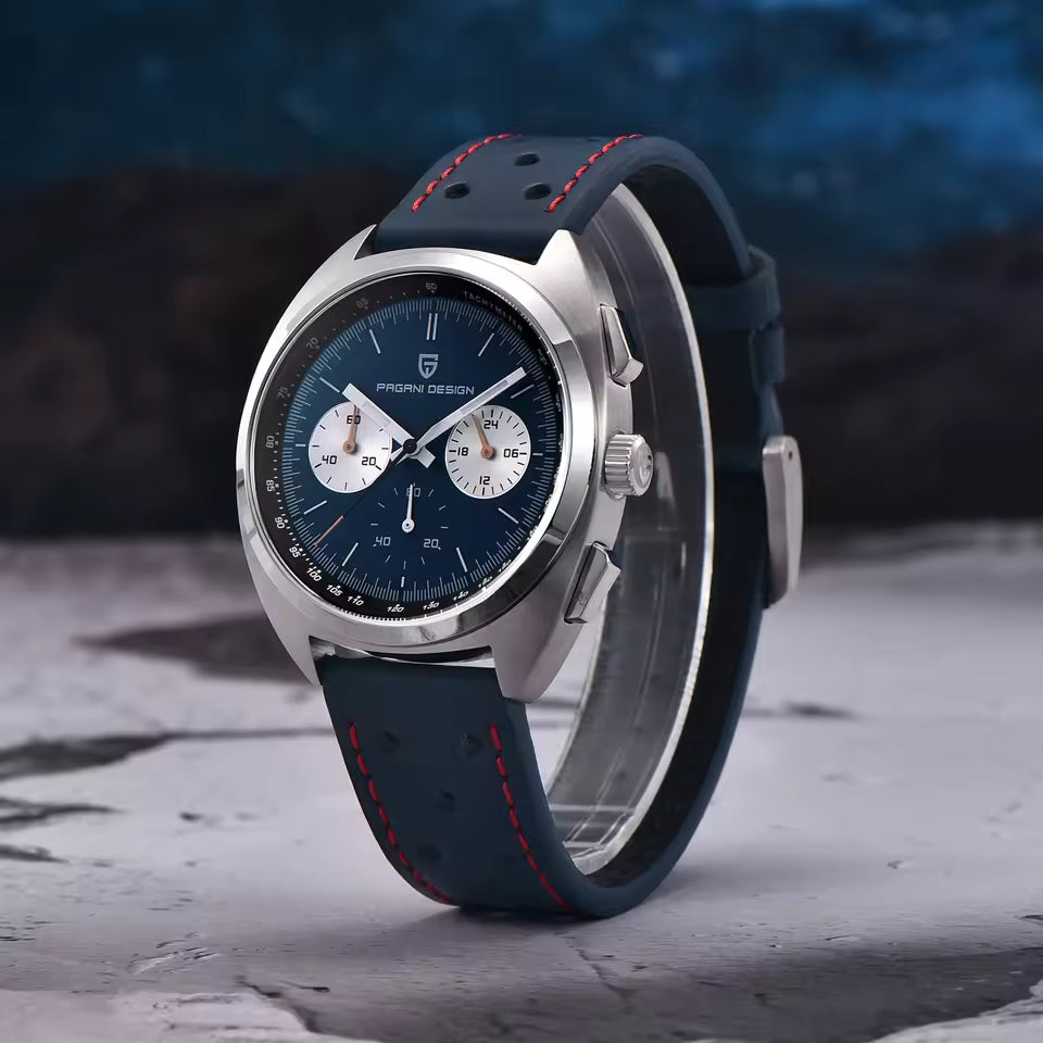 PAGANI DESIGN 2026 rétro luxe hommes montres sport chronographe VK63 montre à Quartz pour hommes AR saphir étanche en cuir horloge