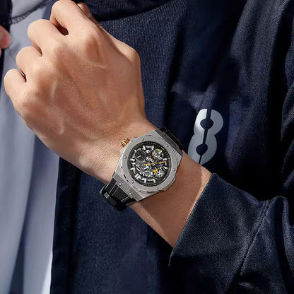 WM montre hommes automatique mécanique squelette montre Collaboration série édition limitée 80 heures réserve de marche Welly Merck WM128