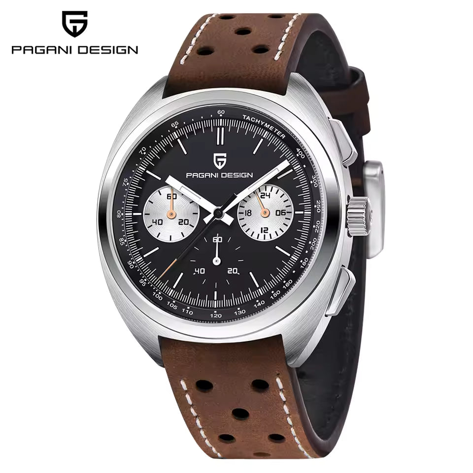 PAGANI DESIGN 2026 rétro luxe hommes montres sport chronographe VK63 montre à Quartz pour hommes AR saphir étanche en cuir horloge