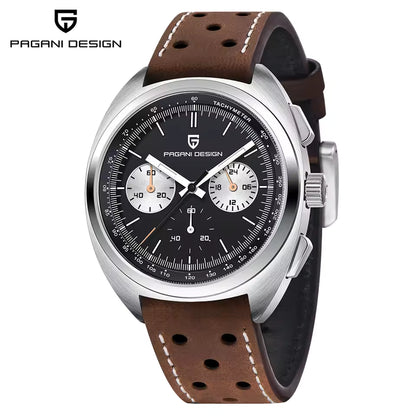 PAGANI DESIGN 2026 rétro luxe hommes montres sport chronographe VK63 montre à Quartz pour hommes AR saphir étanche en cuir horloge