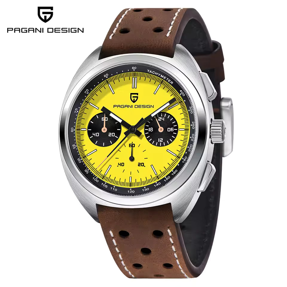 PAGANI DESIGN 2026 rétro luxe hommes montres sport chronographe VK63 montre à Quartz pour hommes AR saphir étanche en cuir horloge
