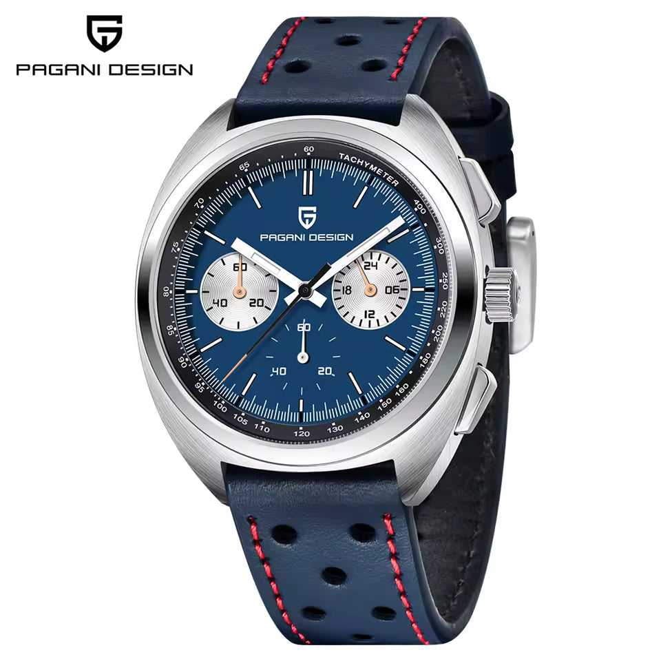 PAGANI DESIGN 2026 rétro luxe hommes montres sport chronographe VK63 montre à Quartz pour hommes AR saphir étanche en cuir horloge
