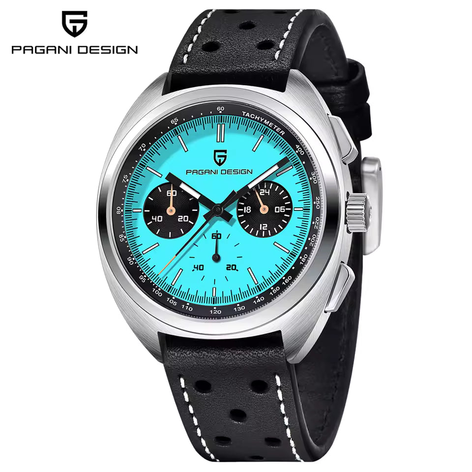 PAGANI DESIGN 2026 rétro luxe hommes montres sport chronographe VK63 montre à Quartz pour hommes AR saphir étanche en cuir horloge