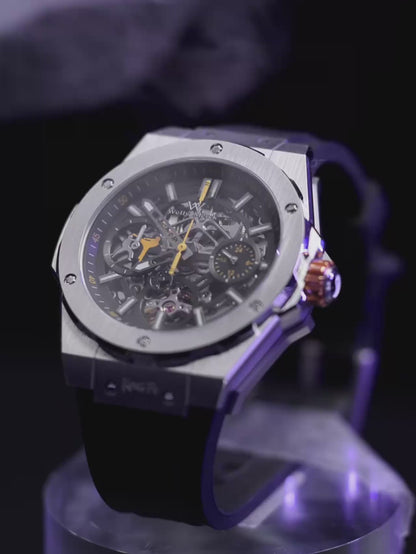 WM montre hommes automatique mécanique squelette montre Collaboration série édition limitée 80 heures réserve de marche Welly Merck WM128